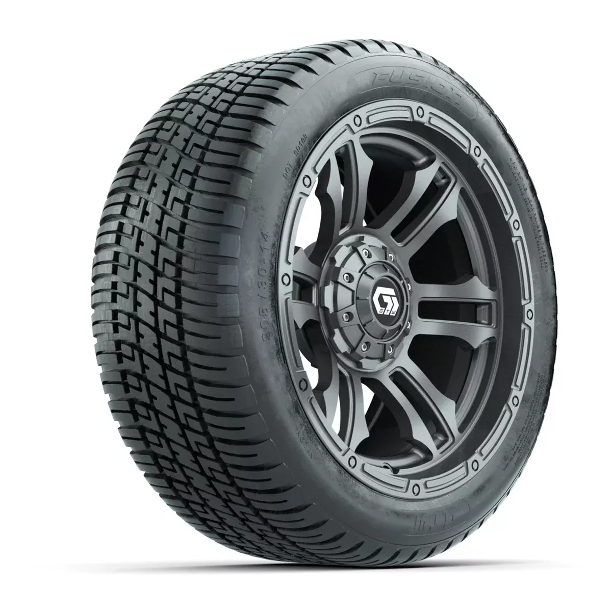 GTW Shogun Gunmetal 14 in Wheels with 205/30-14 Fusion Street Tires Full Set