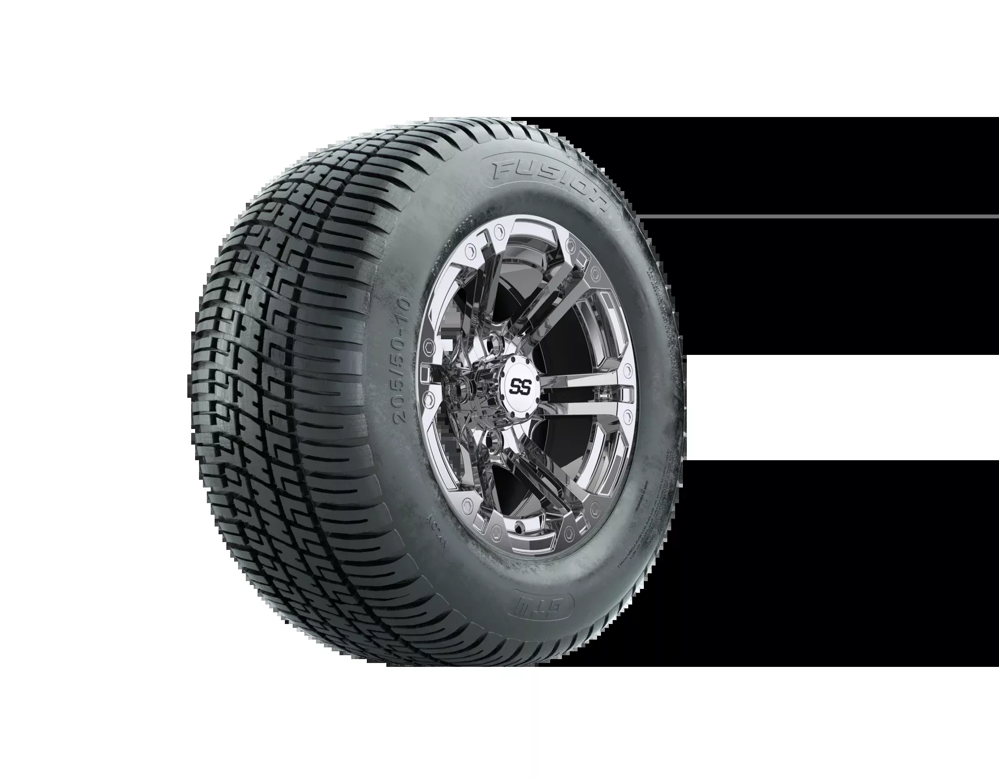 GTW Specter 12" Chrome Wheels with 18" Mamba DOT Street Tires — Set of 4