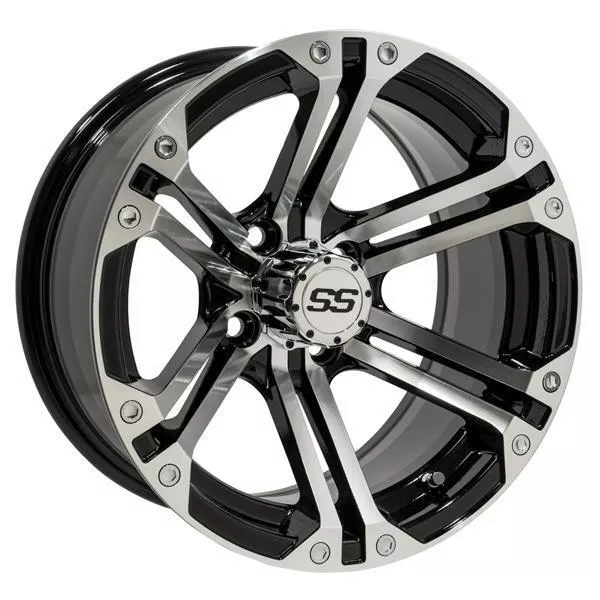 GTW Specter 14x7 Machined Black Golf Cart Wheel (Single)
