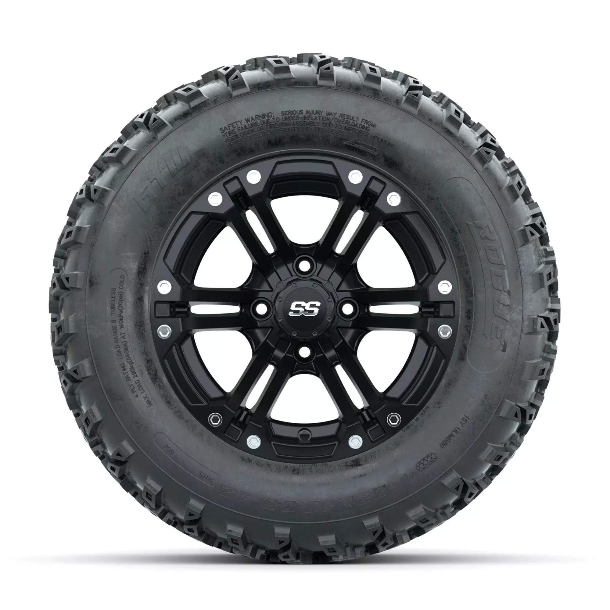 GTW Specter Matte Black 12 in Wheels with 23x10.00-12 Rogue All Terrain Tires Full Set