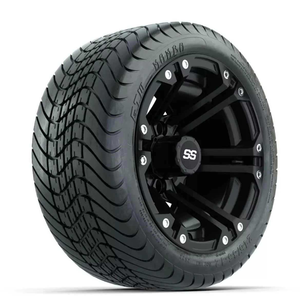 GTW Specter Matte Black 12" Wheels with 215/35-12 Mamba Street Tires Full Set