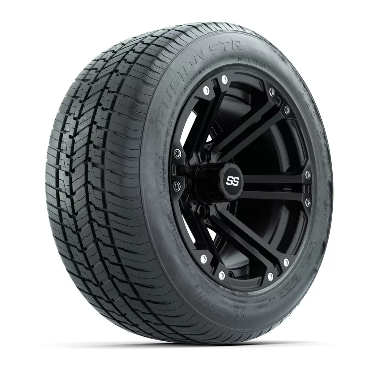 GTW Specter Matte Black 14" Wheels with 225/50-R14 Fusion STR DOT Approved Street Tires - Full Set