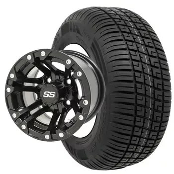 GTW Specter Matte Black Wheels with 20in Fusion DOT Approved Street Tires - 10 Inch