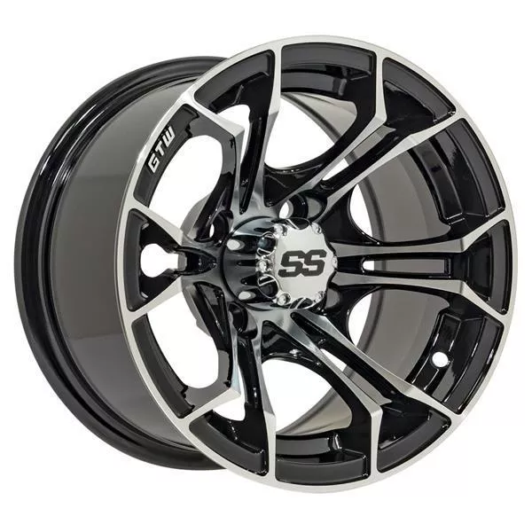 GTW Spyder 12x7 Matte Black Golf Cart Wheel (Single)