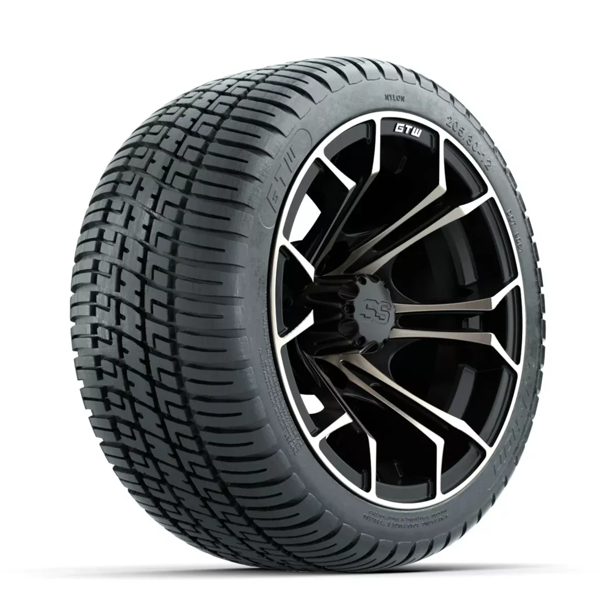 GTW Spyder Bronze/Matte Black 12" Wheels with 205/30-12 Fusion Street Tires Full Set