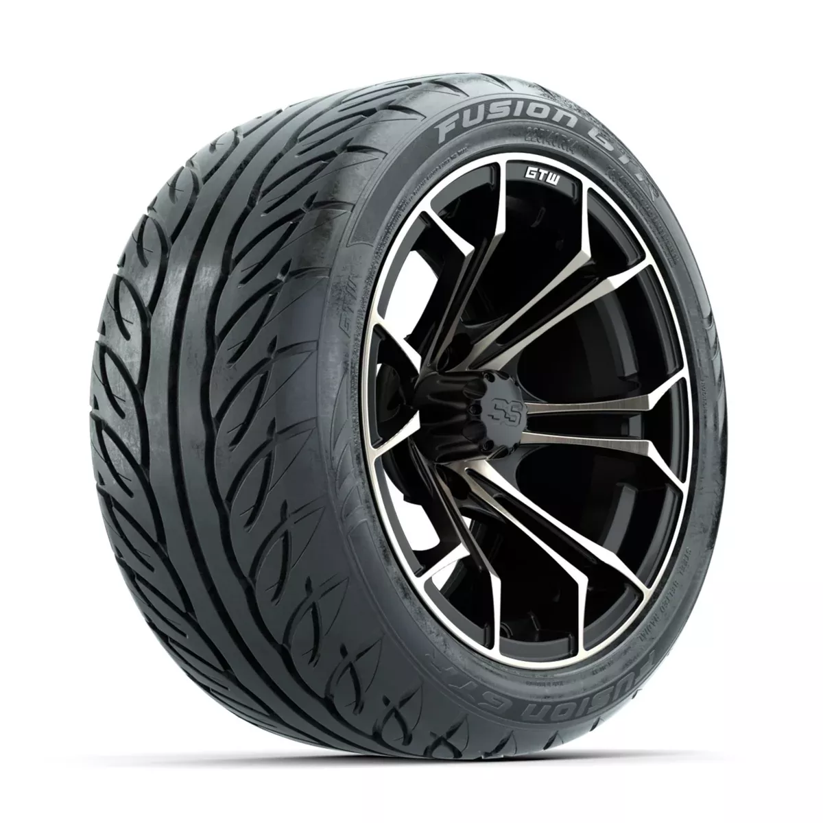 GTW Spyder Bronze/Matte Black 14 in Wheels with 225/40-R14 Fusion GTR Street Tires Full Set