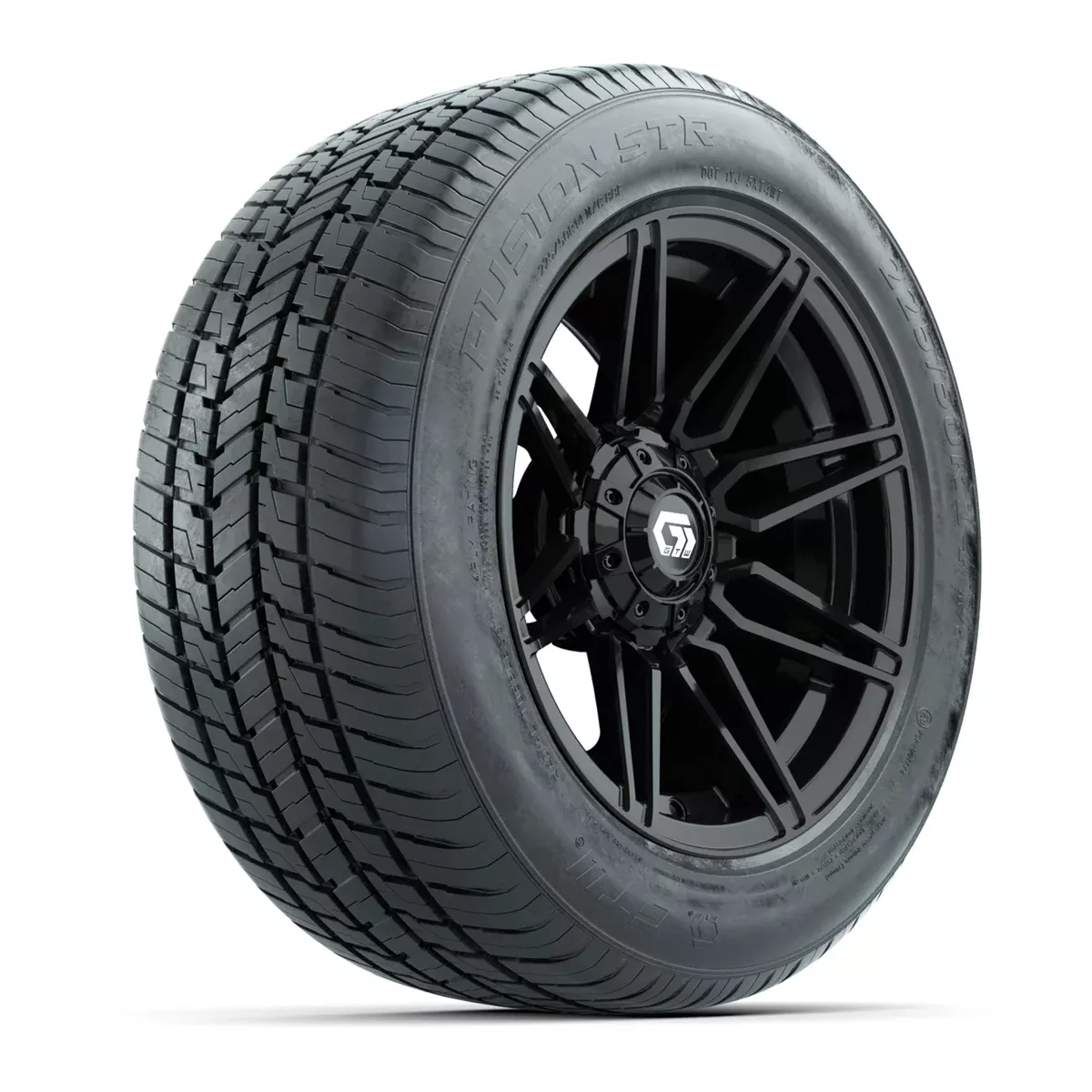 GTW Stealth Gloss Black 14" Wheel & 225/50-R14 Fusion STR Street Tire Package