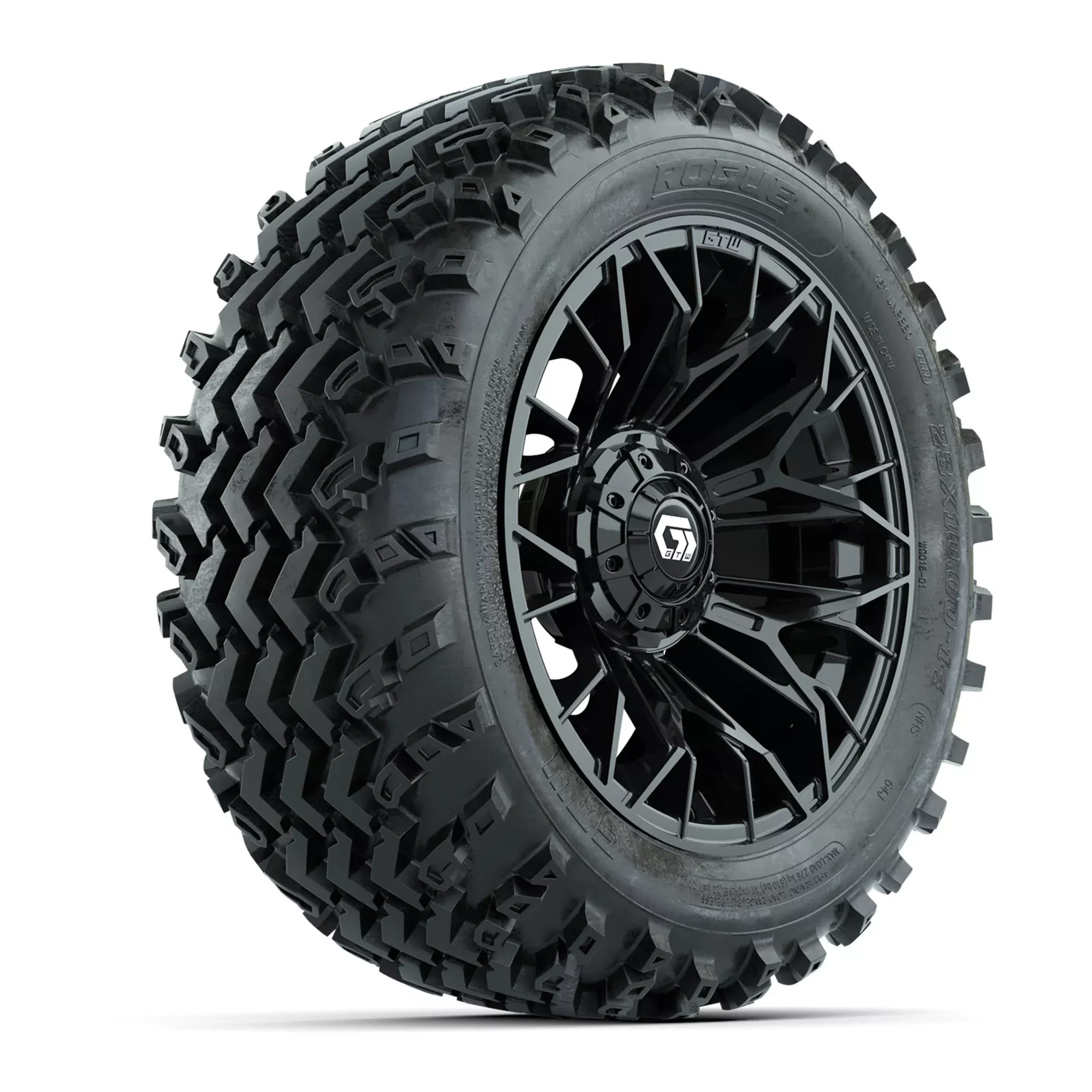 GTW Stellar Black 14 in Wheels with 23x10.00-14 Rogue All Terrain Tires Full Set