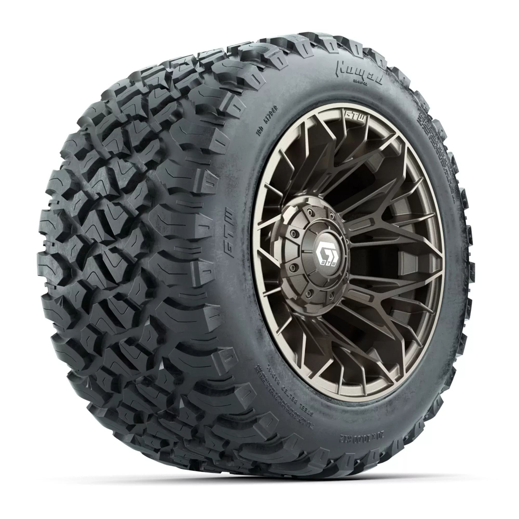 GTW Stellar Matte Bronze 12 in Wheels with 20X10-12 Nomad Steel Belt Radial All-Terrain Tires - Full Set
