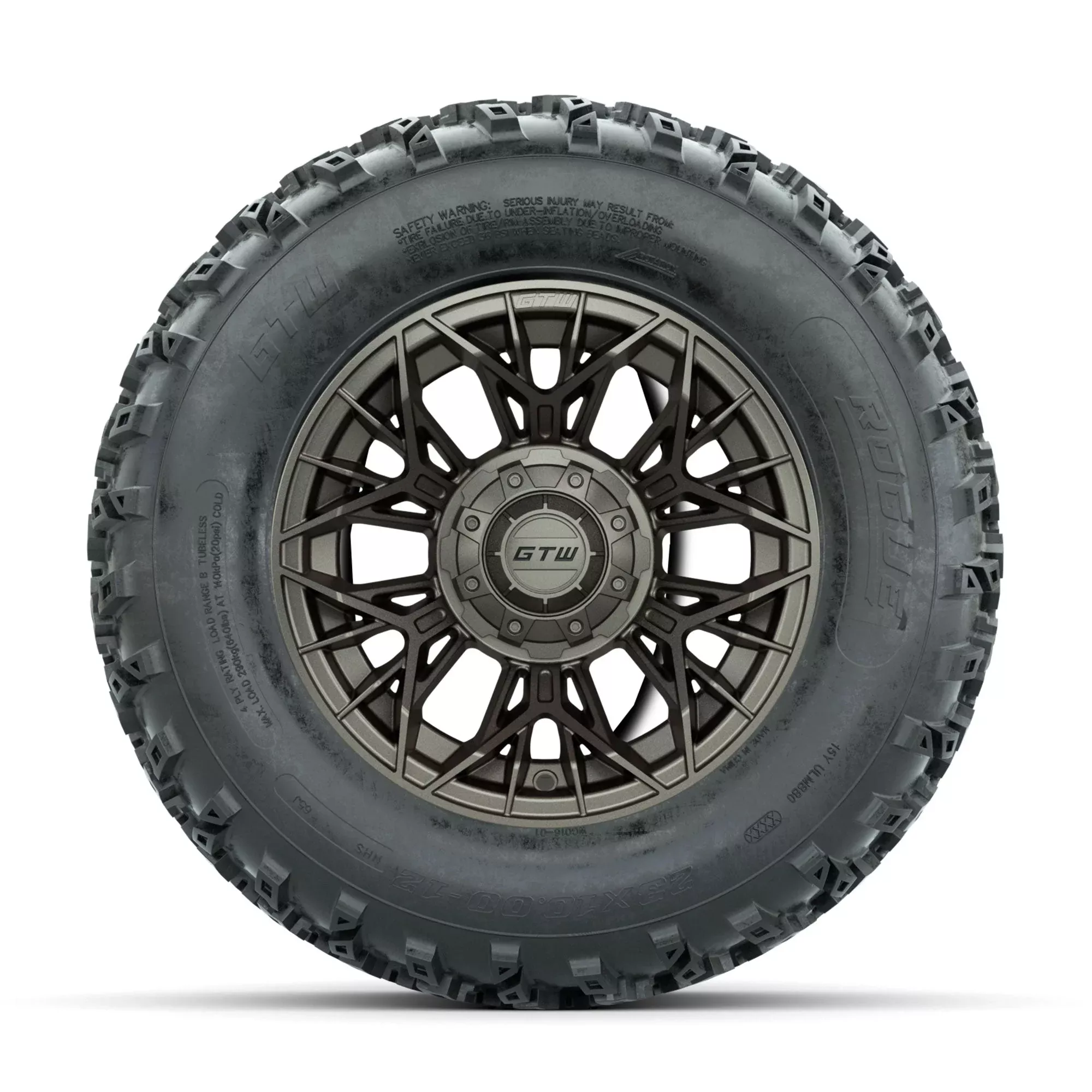 GTW Stellar Matte Bronze 12 in Wheels with 23x10.00-12 Rogue All Terrain Tires Full Set