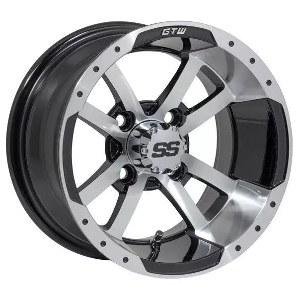 GTW Storm Trooper 12x7 Machined Black Golf Cart Wheel (Single)