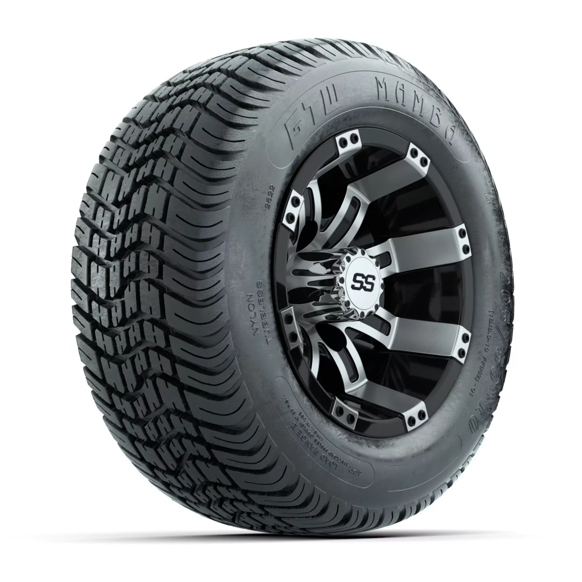 GTW Tempest 10" Black & Silver Wheels with 205/50-10 Street Tires — Set of 4