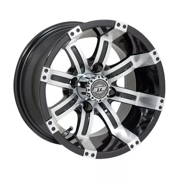 GTW Tempest 12x7 Machined Black Golf Cart Wheel (Single)