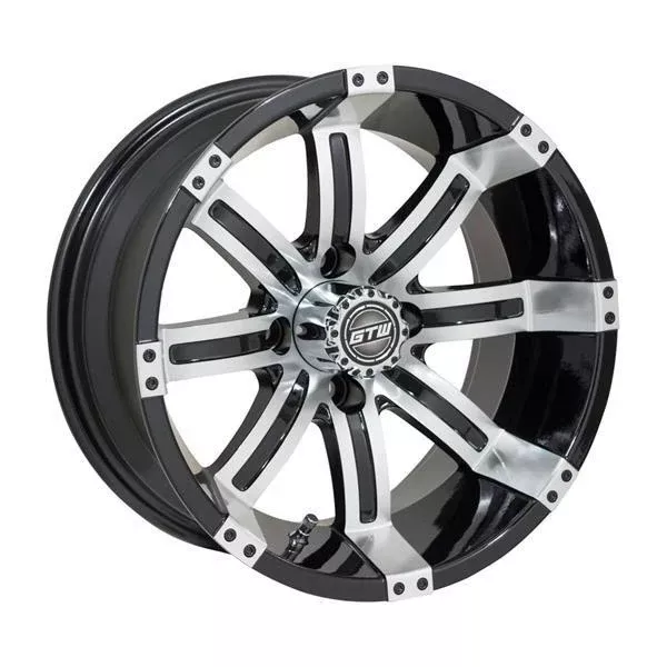 GTW Tempest 14x7 Machined Black Golf Cart Wheel (Single)
