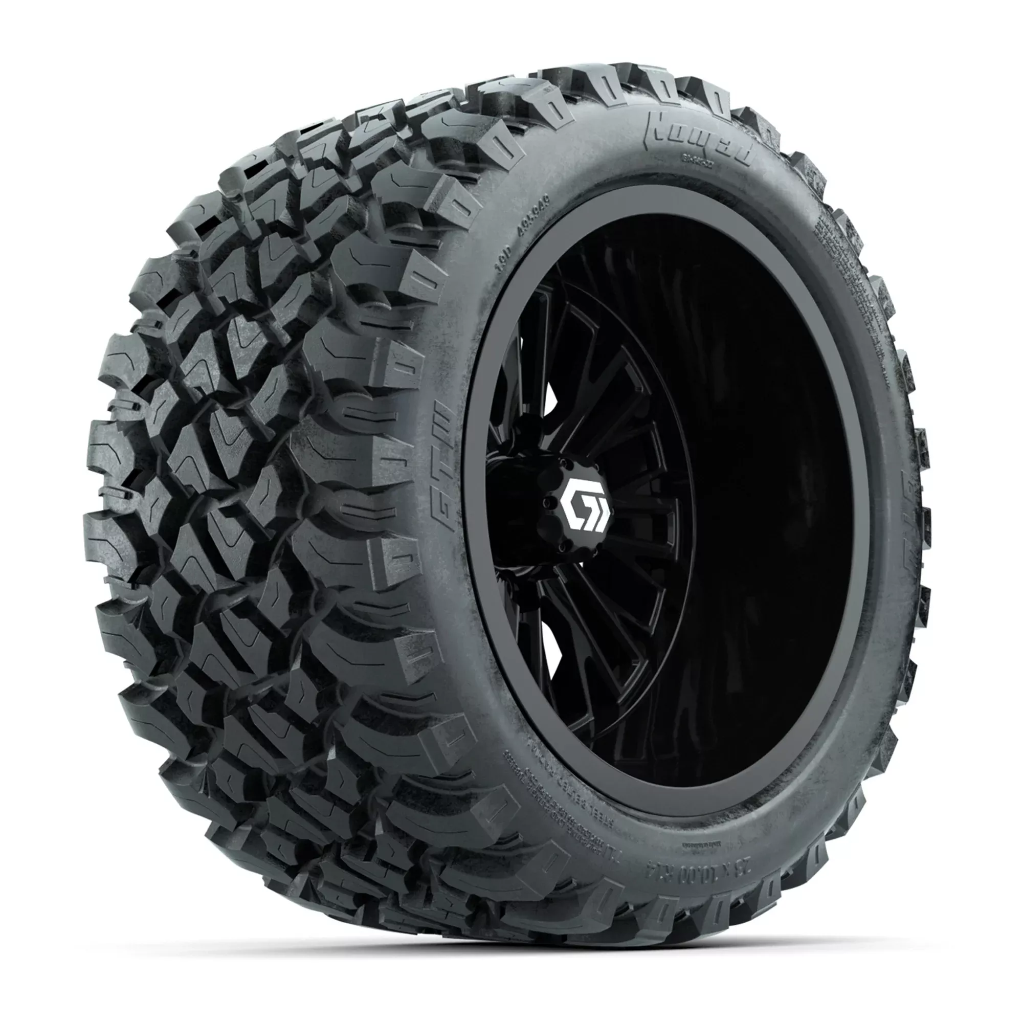 GTW Viper Gloss Black 14 in Wheels with 23X10-R14 Nomad Steel Belt Radial All-Terrain Tires - Full Set