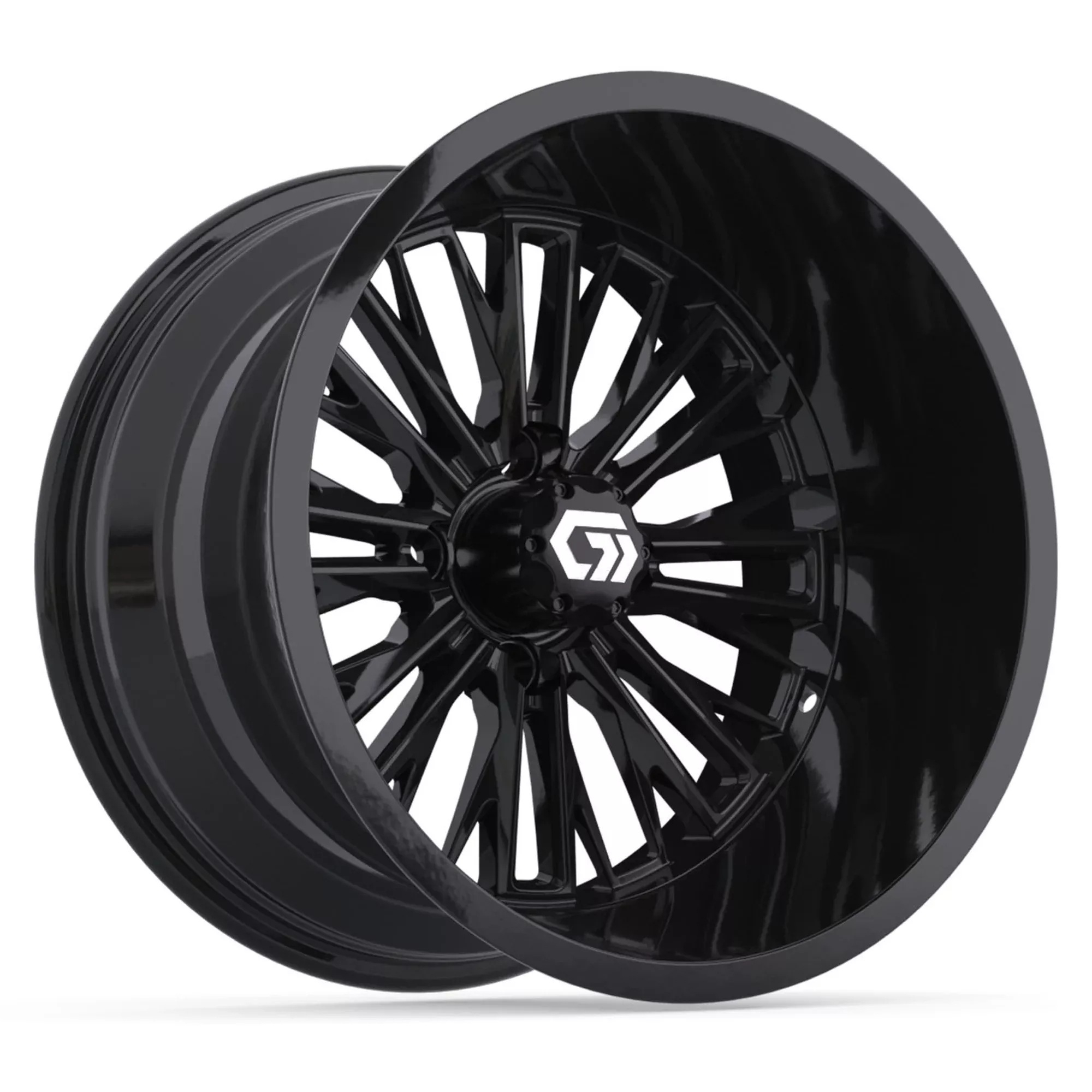 GTW Viper Gloss Black 15" Golf Cart Wheel