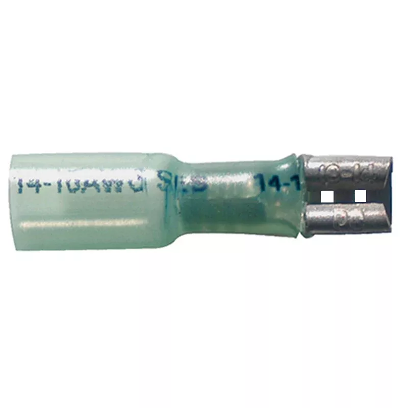 Heat Shrink & Crimp Blue Female Quick Disconnect 16-14 Gauge .187 Tab - 10 to 500 Pack