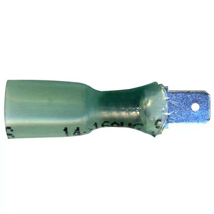 Heat Shrink & Crimp Blue Male Quick Disconnect 16-14 Gauge .187 Tab - 10 to 500 Pack