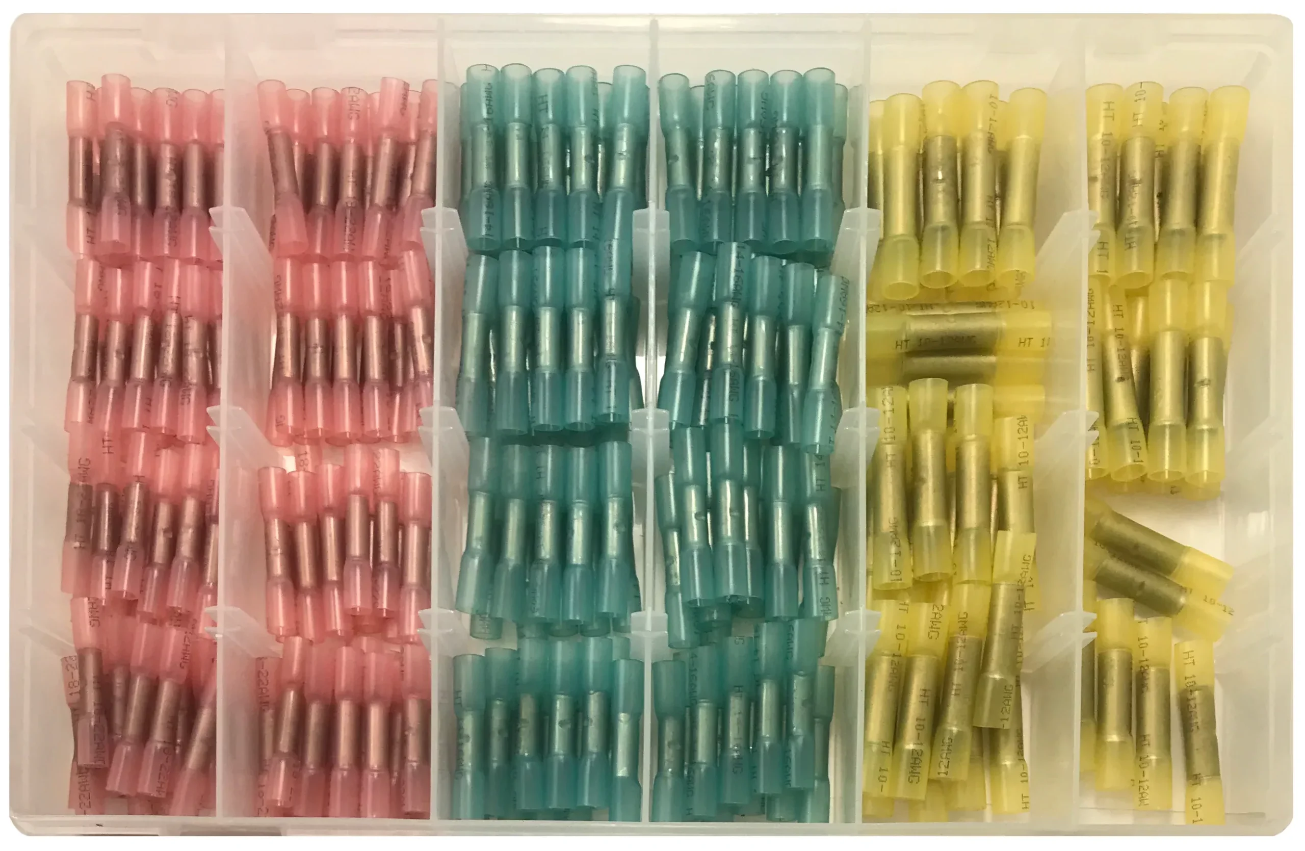 Heat Shrink & Crimp Butt Connector Assortment - 250 Piece - Made in USA