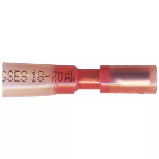 Heat Shrink & Crimp Red Female Bullet Connector 22-18 Gauge .157 Tab - 10 to 500 Pack