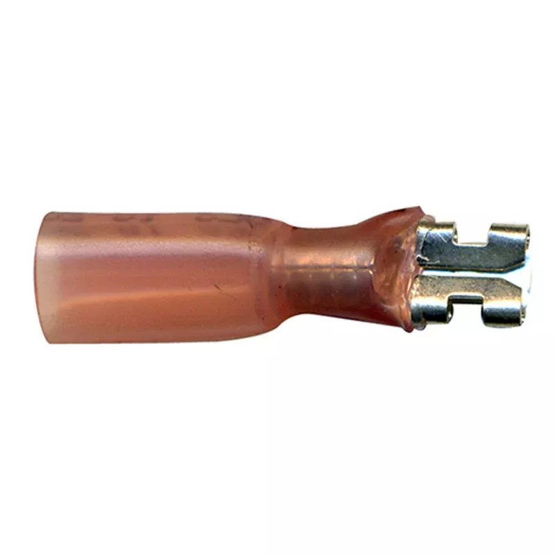 Heat Shrink & Crimp Red Female Quick Disconnect 22-18 Gauge .187 Tab - 10 to 500 Pack