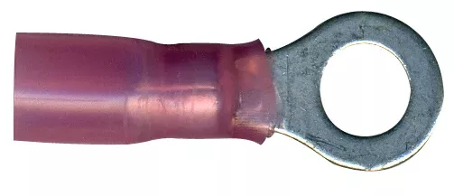Heat Shrink & Crimp Red Ring Terminal 8 Gauge 1/4 Stud - 10 to 500 Pack