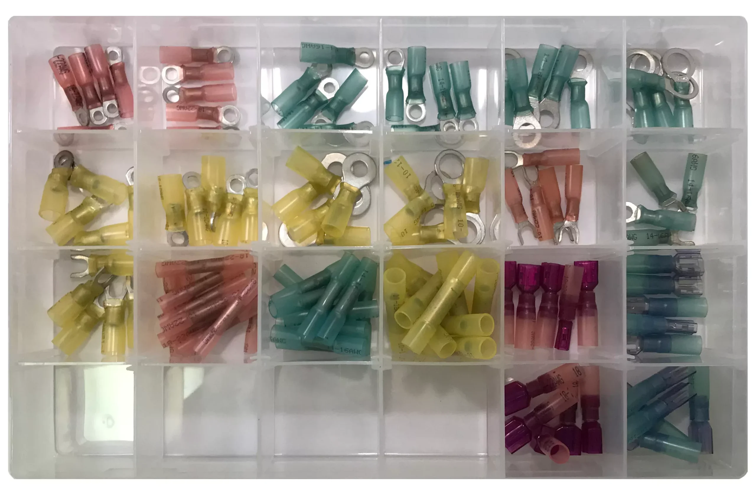 Heat Shrink & Crimp Wire Terminal Connector Assortment Kit - 115 Piece - Made in USA