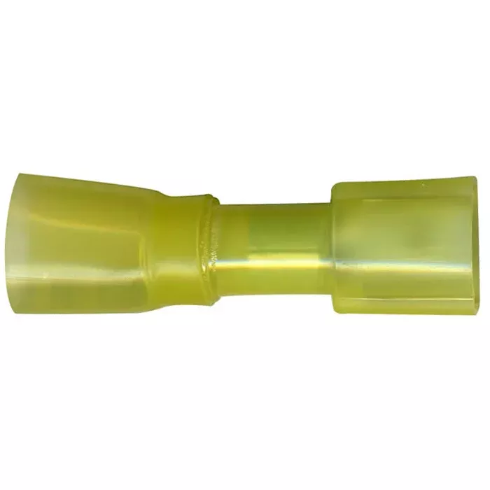 Heat Shrink & Crimp Yellow Fully Insulated Male Quick Disconnect 12-10 Gauge .187 Tab - 10 to 500 Pack