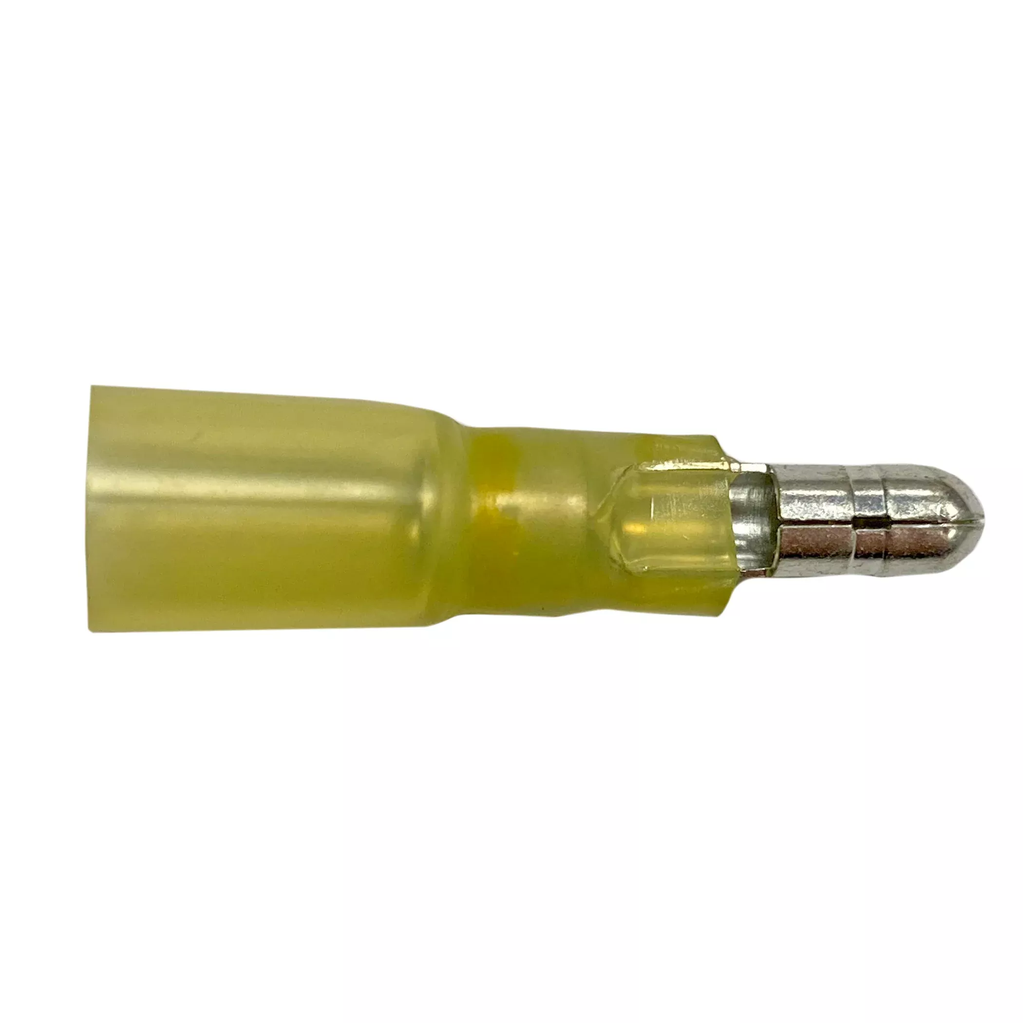 Heat Shrink & Crimp Yellow Male Bullet Connector 12-10 Gauge .195 Tab - 10 or 100 Pack