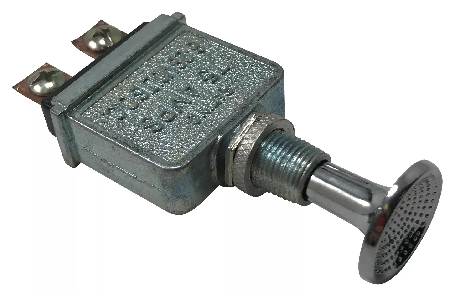 Heavy Duty Push-Pull Switch - 6-28V DC - 75A SPST - Chrome Metal Knob - 15/32" Mounting Hole