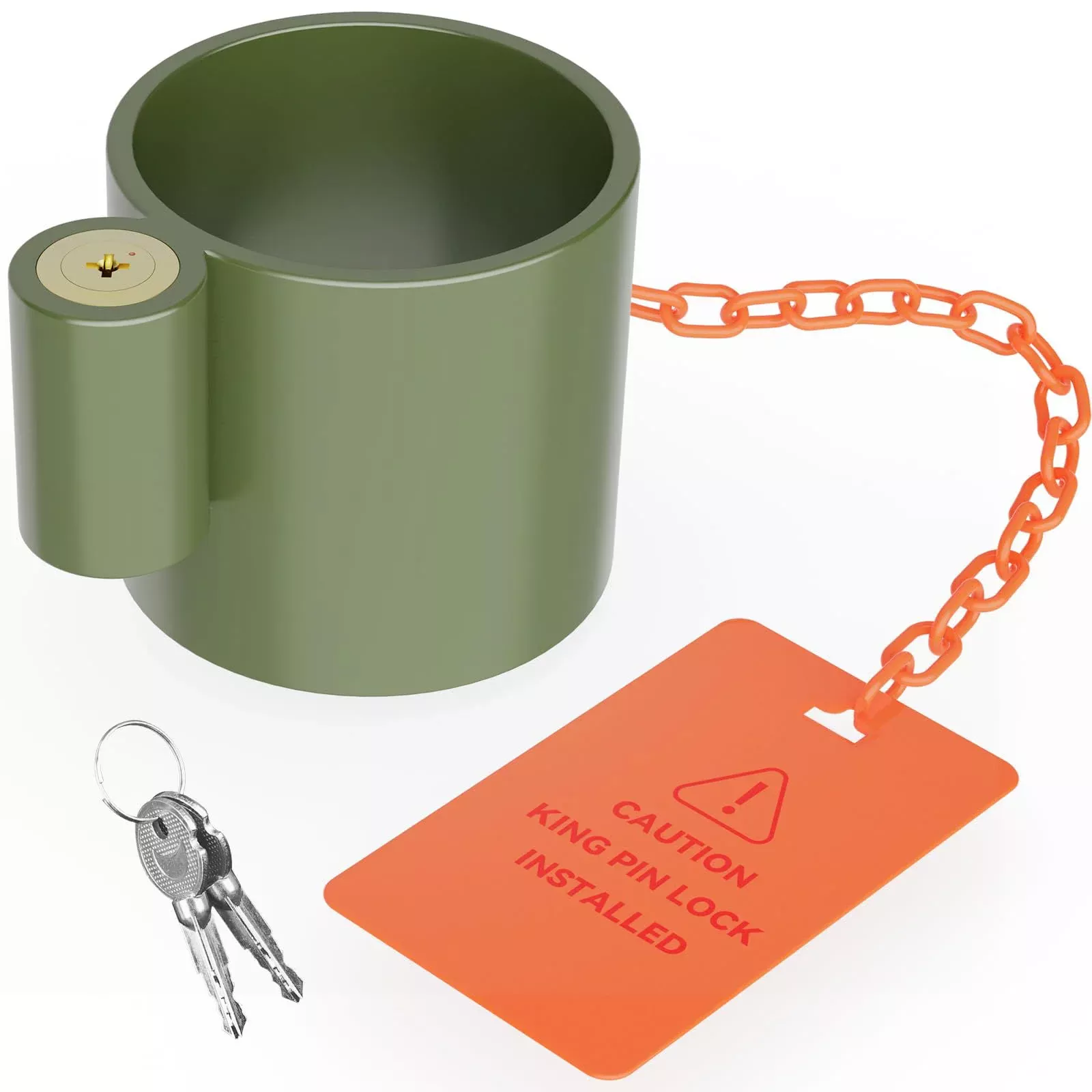 Heavy Duty Steel King Pin 5th Wheel Lock