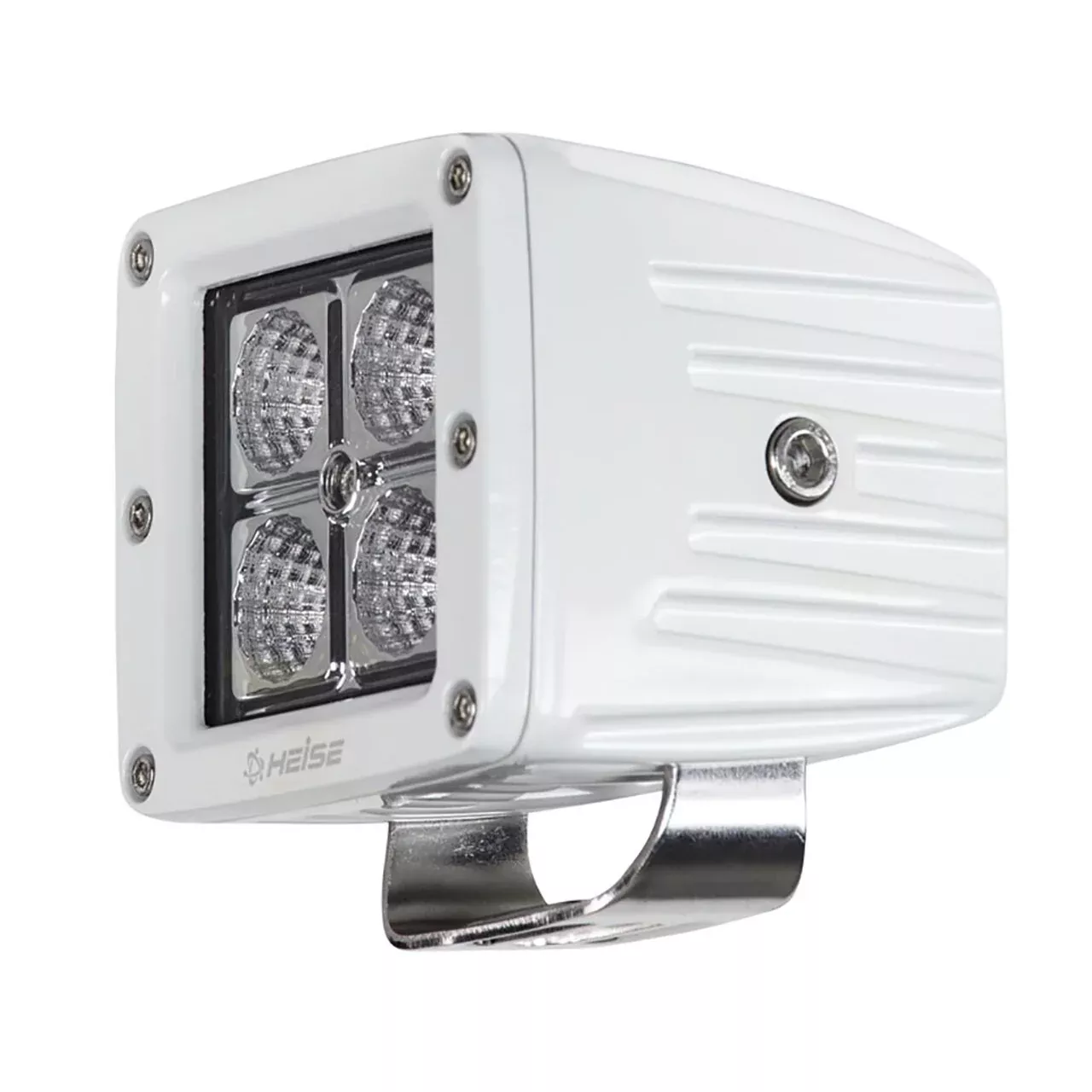 Heise 3" White Waterproof 4 LED Marine Grade Cube Light & Mounting Bar Bracket