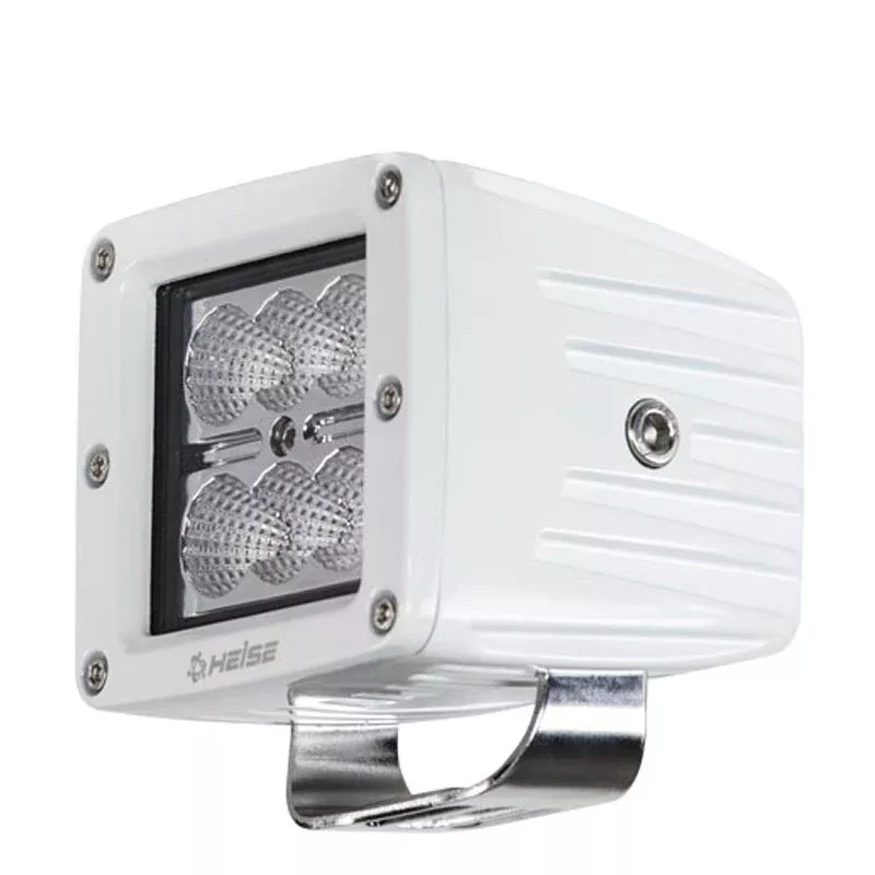 Heise 3" White Waterproof 6 LED Marine Grade Cube Light & Mounting Bar Bracket