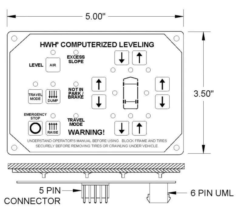 HWH Air Leveling With Suspension Air Dump Panel RAP48649