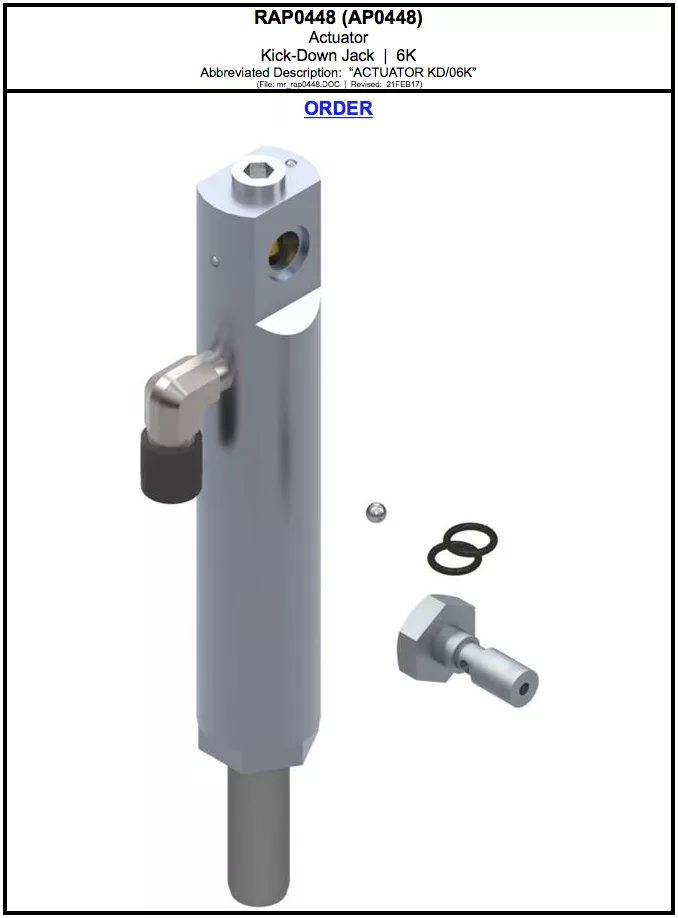 HWH Kick Down Jack Actuator RAP0448