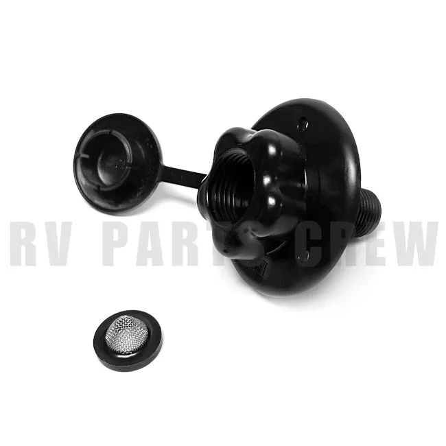 Jayco RV 3" City Water Inlet Connection Black 1/2" MPT 0221673