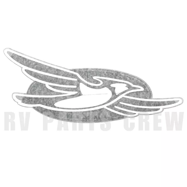 Jayco RV Bird Logo Decal 8.78" x 18.49" White/Black/Nickel 0282395