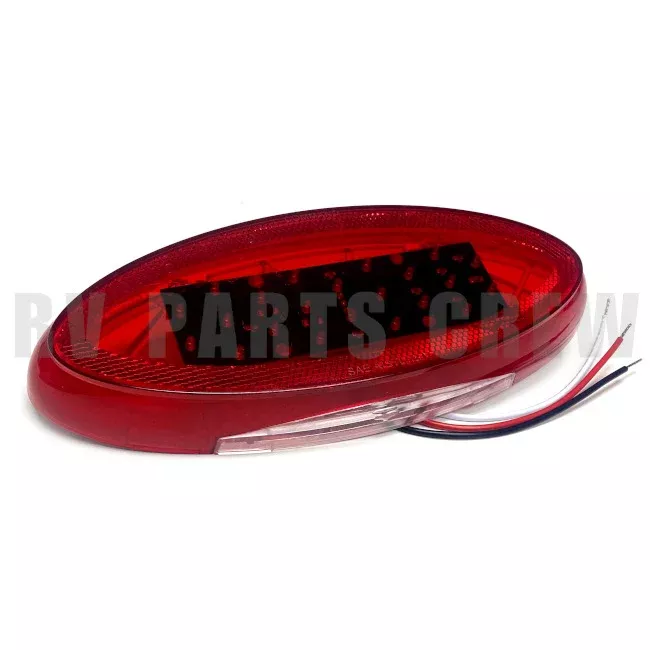 Jayco RV Red Oval Tail Light 9.5" x 4" LED 3-Wire 0276307