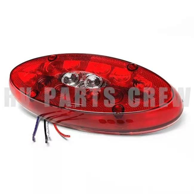 Jayco RV Red Oval Tail Light 9.5" x 4" LED 4-Wire 0317627