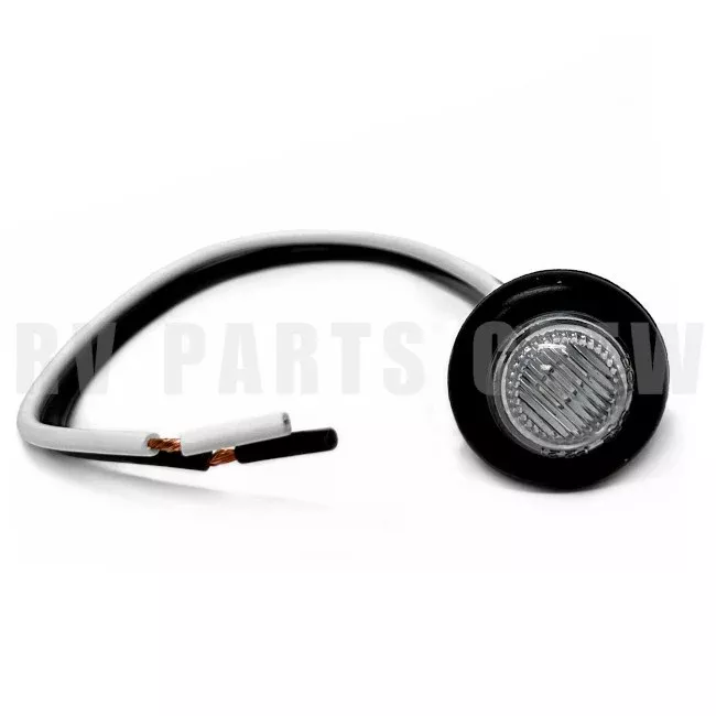 Jayco RV Round 3/4" Clearance Light White LED Clear Lens (Curved Lens, 3/4" Deep) 0340784