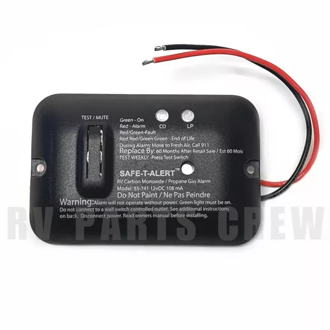 Jayco RV Safe-T-Alert Carbon Monoxide / Propane Gas Alarm Detector Black 2034397