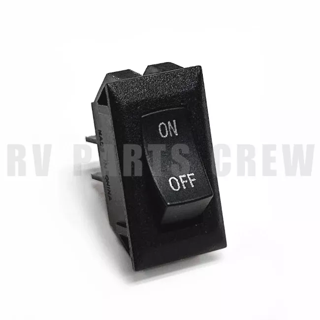 Jayco RV Single On/Off Rocker Switch Black 2-Prong 0230710