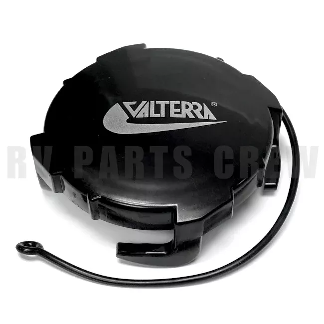 Jayco RV Valterra Waste Valve Cap 3" with Strap Bayonet Black 0012802