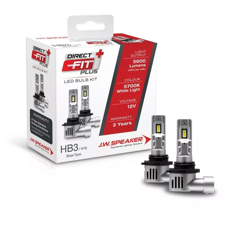 JW Speaker LED Headlight Kit HB3/H10 12V 5700K Direct Fit Plus 2800Lm Per Bulb (Pair)