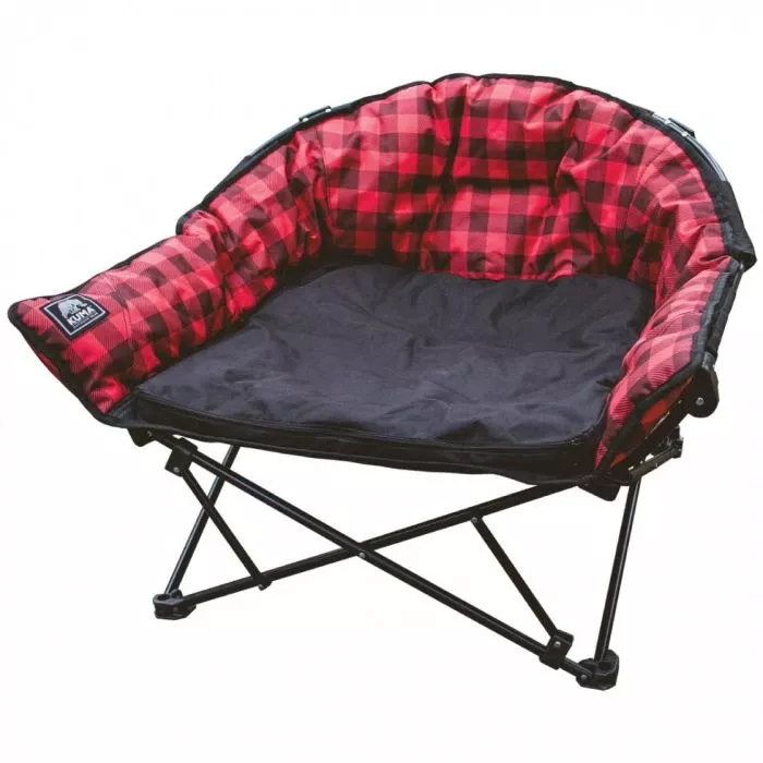 Kuma Lazy Bear Dog Bed Chair – Red & Black Plaid