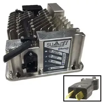 Lester Battery Charger 650W 36/48V With 2-Blade Gray Molded Crowsfoot Plug, 8.5 Ft. DC Cord