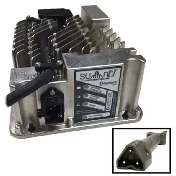 Lester Battery Charger 650W 36/48V With E-Z-GO RXV & TXT 48V 3-Pin Plug, 8.5 Ft. DC Cord
