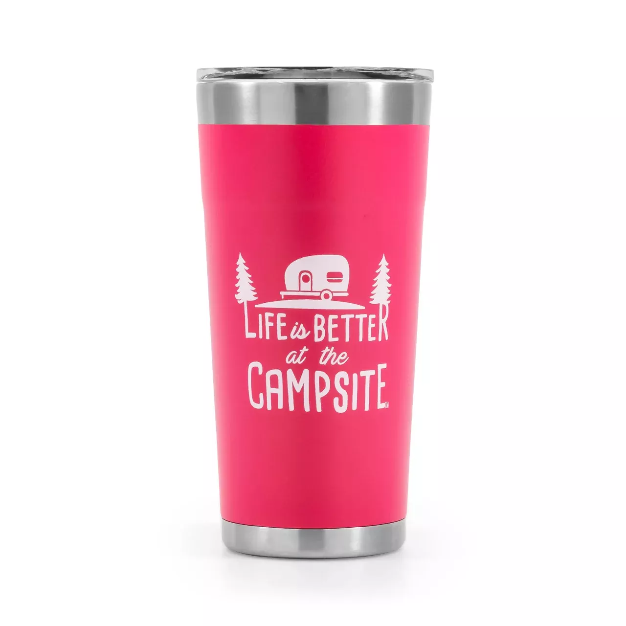 Life Is Better at the Campsite 20oz Tumbler, Coral/RV Design
