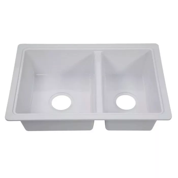 Lippert White 25″x17″ Double Bowl Sink