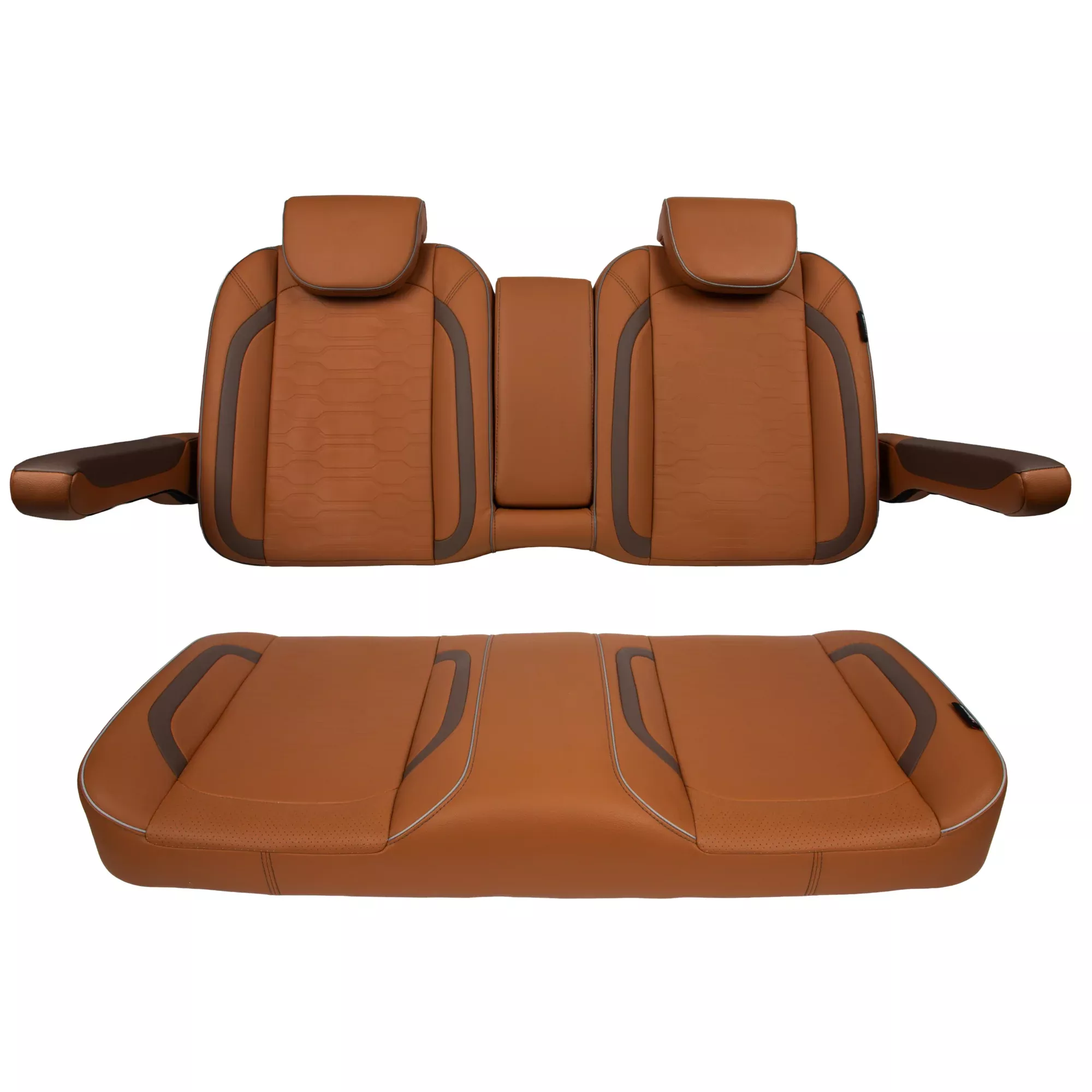 MadJax Caramel Commander Front Seat Cushions | Club Car Precedent, Tempo & Onward